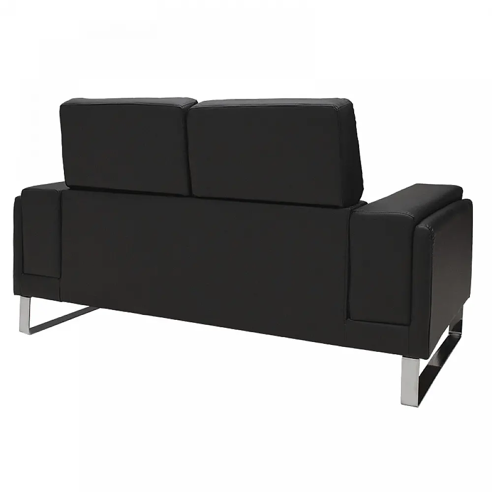 Καναπές Shea pakoworld 2θέσιος pu μαύρο-inox 158x80x87εκ Καναπές Shea pakoworld 2θέσιος pu μαύρο-inox 158x80x87εκ