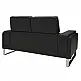 Καναπές Shea pakoworld 2θέσιος pu μαύρο-inox 158x80x87εκ Καναπές Shea pakoworld 2θέσιος pu μαύρο-inox 158x80x87εκ