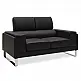 Καναπές Shea pakoworld 2θέσιος pu μαύρο-inox 158x80x87εκ Καναπές Shea pakoworld 2θέσιος pu μαύρο-inox 158x80x87εκ
