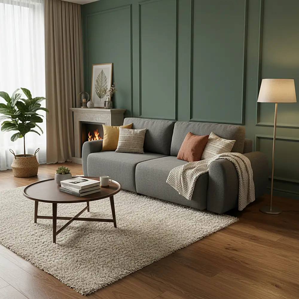 Kαναπές-κρεβάτι τριθέσιος Hungie pakoworld υφασμα γκρι 250x92x89εκ