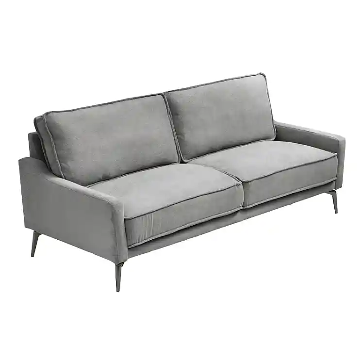 Καναπές Lemaz pakoworld διθέσιος γκρι ύφασμα 198x85x83εκ