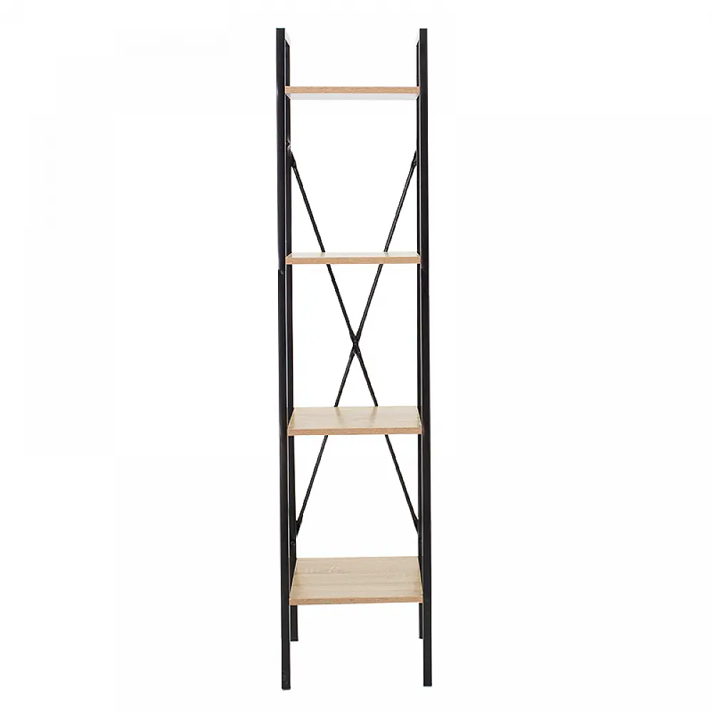 Βιβλιοθήκη Ramon pakoworld φυσικό-μαύρο 34x32,5x148εκ