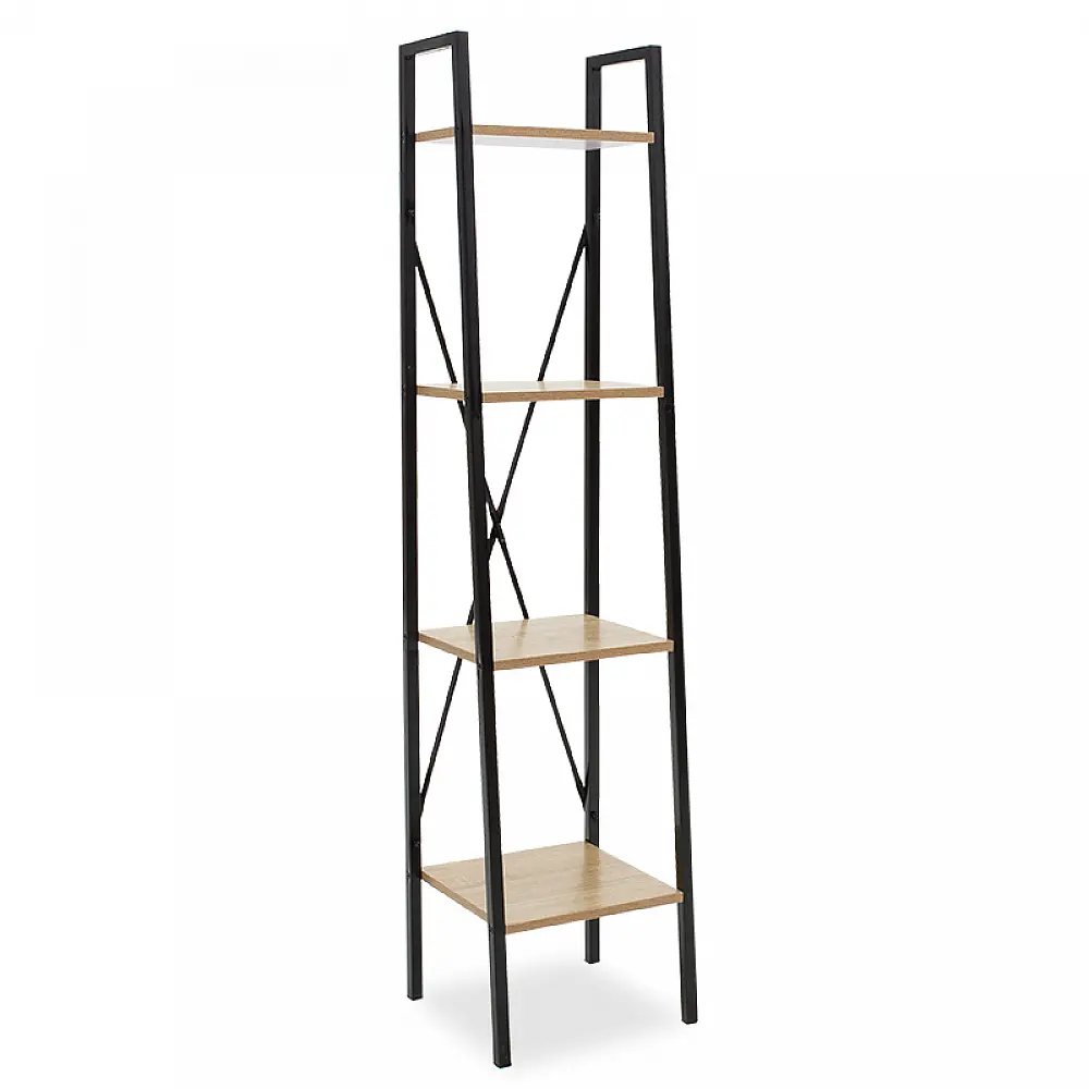 Βιβλιοθήκη Ramon pakoworld φυσικό-μαύρο 34x32,5x148εκ