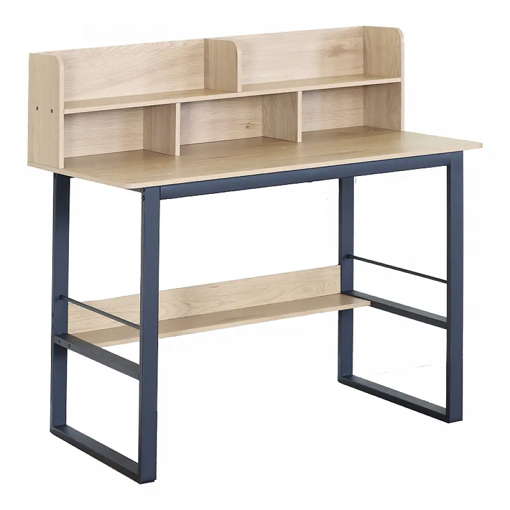 Γραφείο εργασίας Biuro pakoworld oak- μαύρο μέταλλο 120x60x103εκ