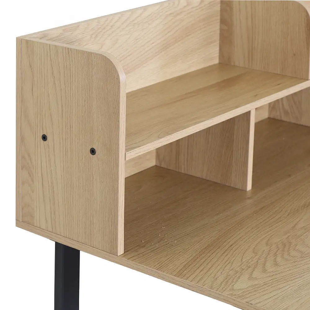 Γραφείο εργασίας Biuro pakoworld oak- μαύρο μέταλλο 120x60x103εκ