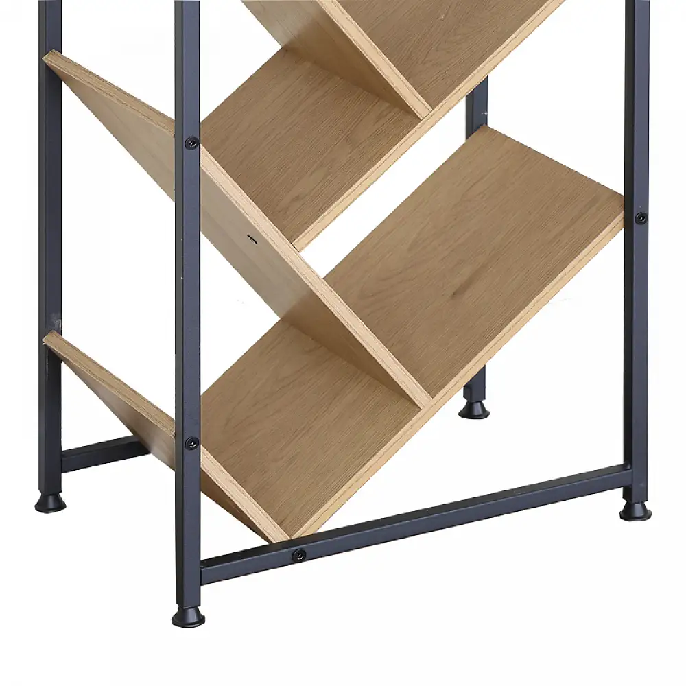 Βιβλιοθήκη Orunta pakoworld oak- μαύρο μέταλλο 40x26.5x150εκ