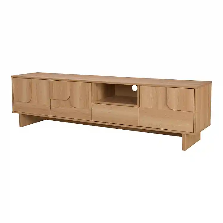 Έπιπλο τηλεόρασης Jenfia pakoworld mdf σε φυσική απόχρωση 180x39x45,5εκ