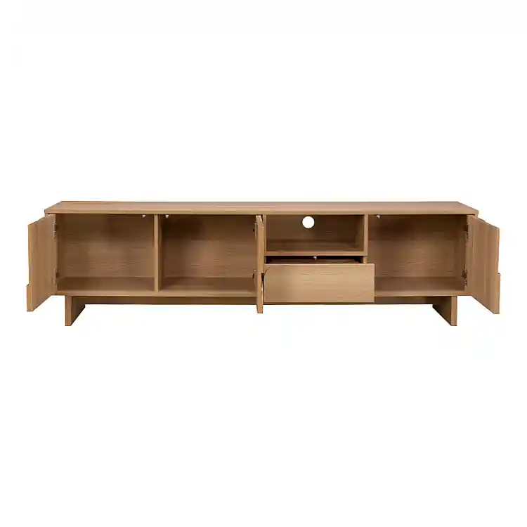 Έπιπλο τηλεόρασης Jenfia pakoworld mdf σε φυσική απόχρωση 180x39x45,5εκ