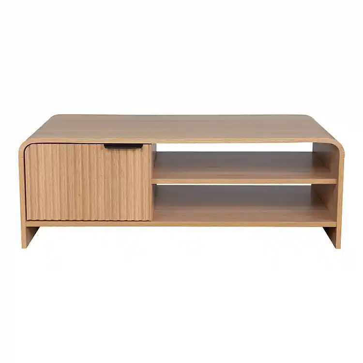 Τραπέζι σαλονιού Kelba pakoworld mdf σε φυσική απόχρωση 100x50x35,5εκ