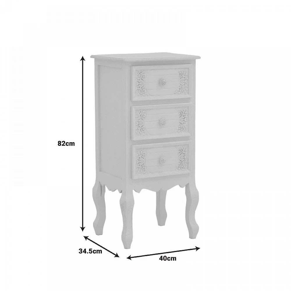 Κομοδίνο Pazlen Inart mdf σε λευκή αντικέ απόχρωση 40x34.5x82εκ Κομοδίνο Pazlen Inart mdf σε λευκή αντικέ απόχρωση 40x34.5x82εκ