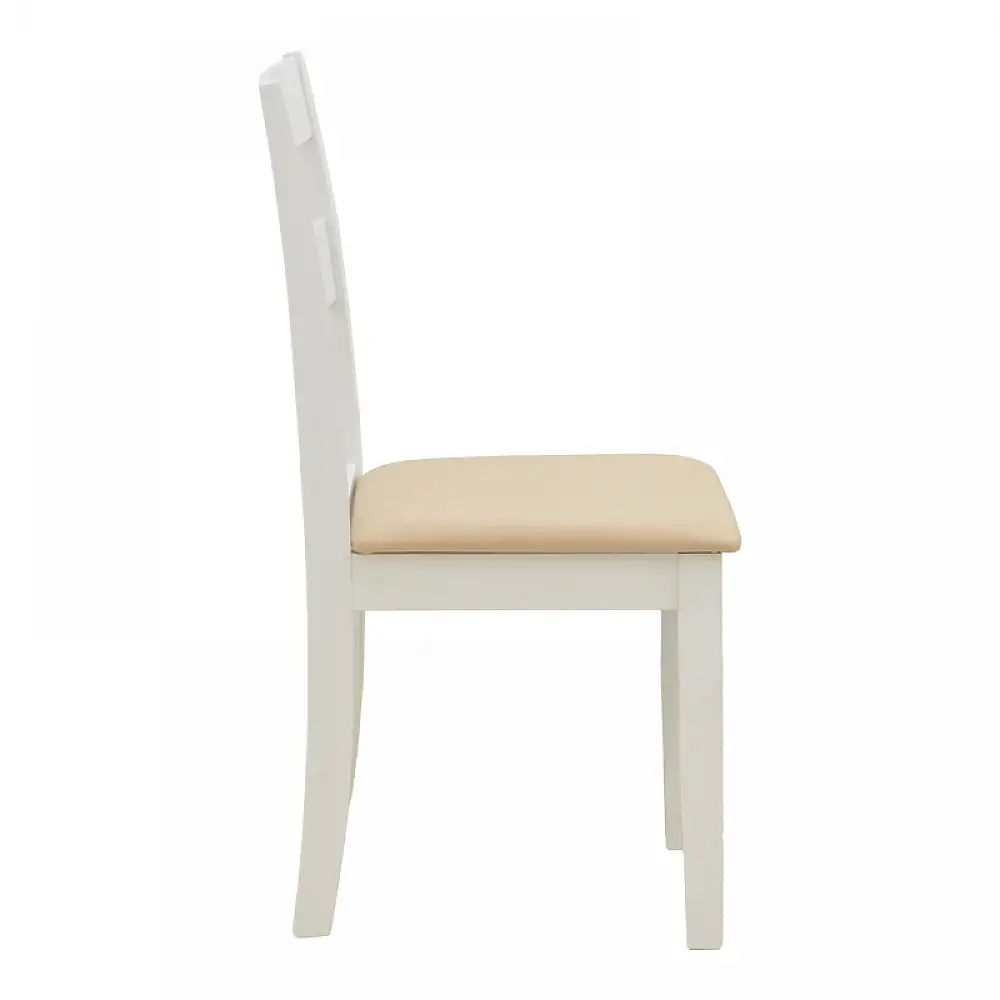 Καρέκλα Dallan pakoworld rubberwood λευκό 40x47.5x89εκ | 2 τμχ