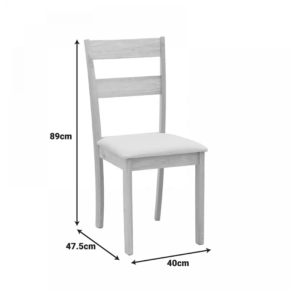 Καρέκλα Dallan pakoworld rubberwood λευκό 40x47.5x89εκ | 2 τμχ