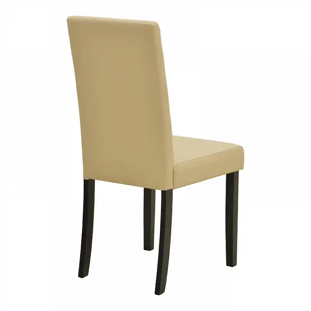 Καρέκλα Zeben pakoworld εκρού PU με πόδι μαύρο rubberwood 43,5x55,5x93,5εκ | 2 τμχ