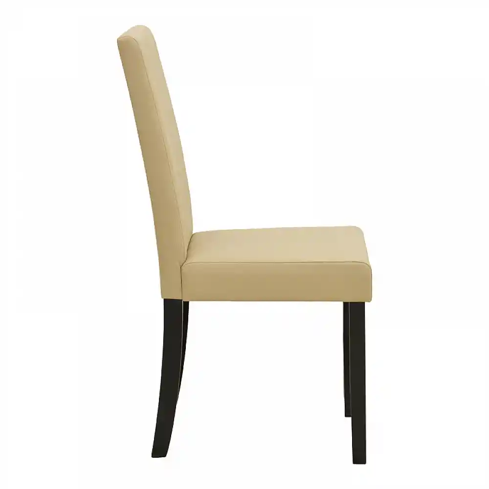 Καρέκλα Zeben pakoworld εκρού PU με πόδι μαύρο rubberwood 43,5x55,5x93,5εκ | 2 τμχ