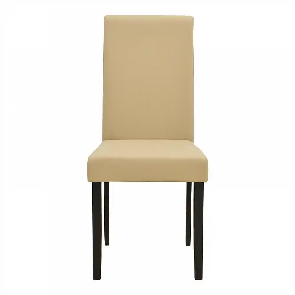 Καρέκλα Zeben pakoworld εκρού PU με πόδι μαύρο rubberwood 43,5x55,5x93,5εκ | 2 τμχ