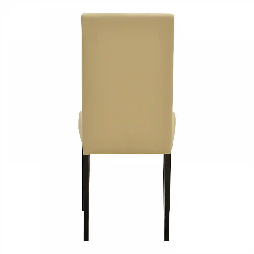 Καρέκλα Zeben pakoworld εκρού PU με πόδι μαύρο rubberwood 43,5x55,5x93,5εκ | 2 τμχ
