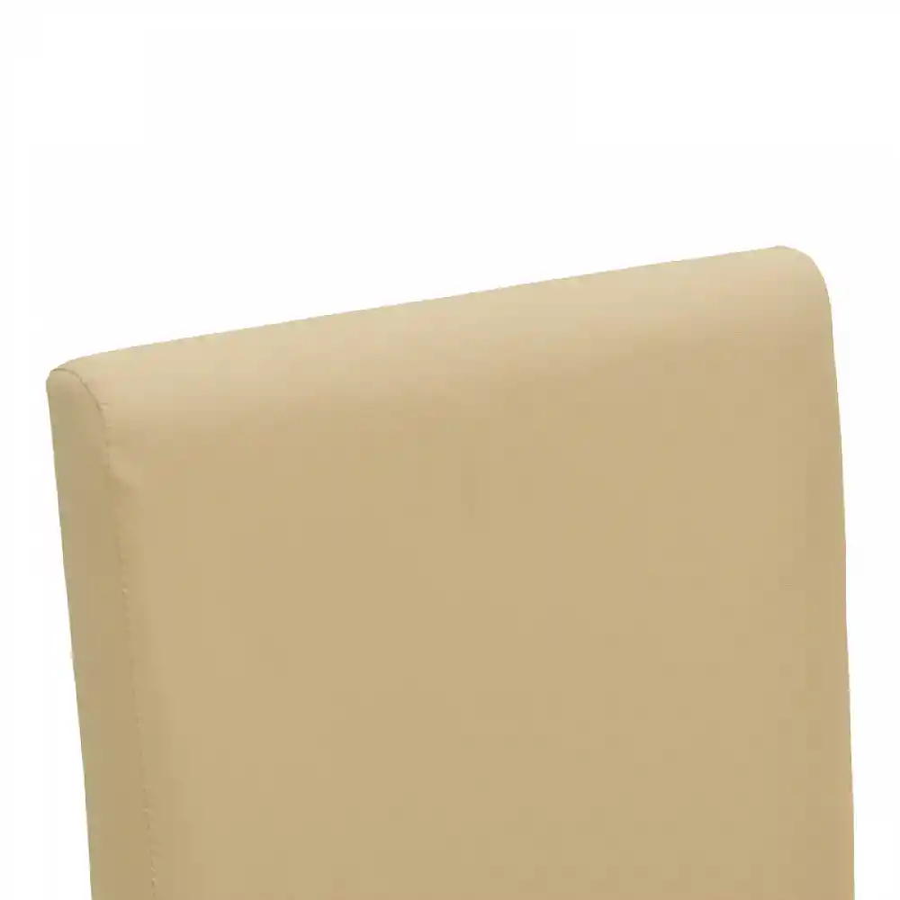 Καρέκλα Zeben pakoworld εκρού PU με πόδι μαύρο rubberwood 43,5x55,5x93,5εκ | 2 τμχ