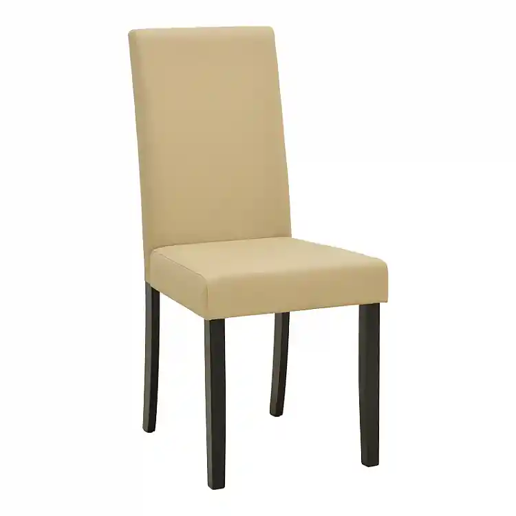Καρέκλα Zeben pakoworld εκρού PU με πόδι μαύρο rubberwood 43,5x55,5x93,5εκ | 2 τμχ