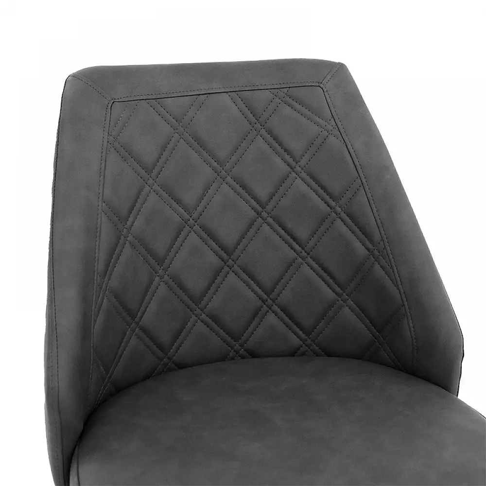 Σκαμπό μπαρ Inflame pakoworld PU ανθρακί-μέταλλο μαύρο | 2 τμχ