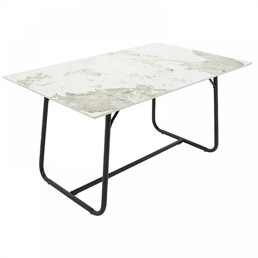 Τραπέζι Revello pakoworld sintered stone λευκό μαρμάρου-μαύρο 150x90x75εκ Τραπέζι Revello pakoworld sintered stone λευκό μαρμάρου-μαύρο 150x90x75εκ