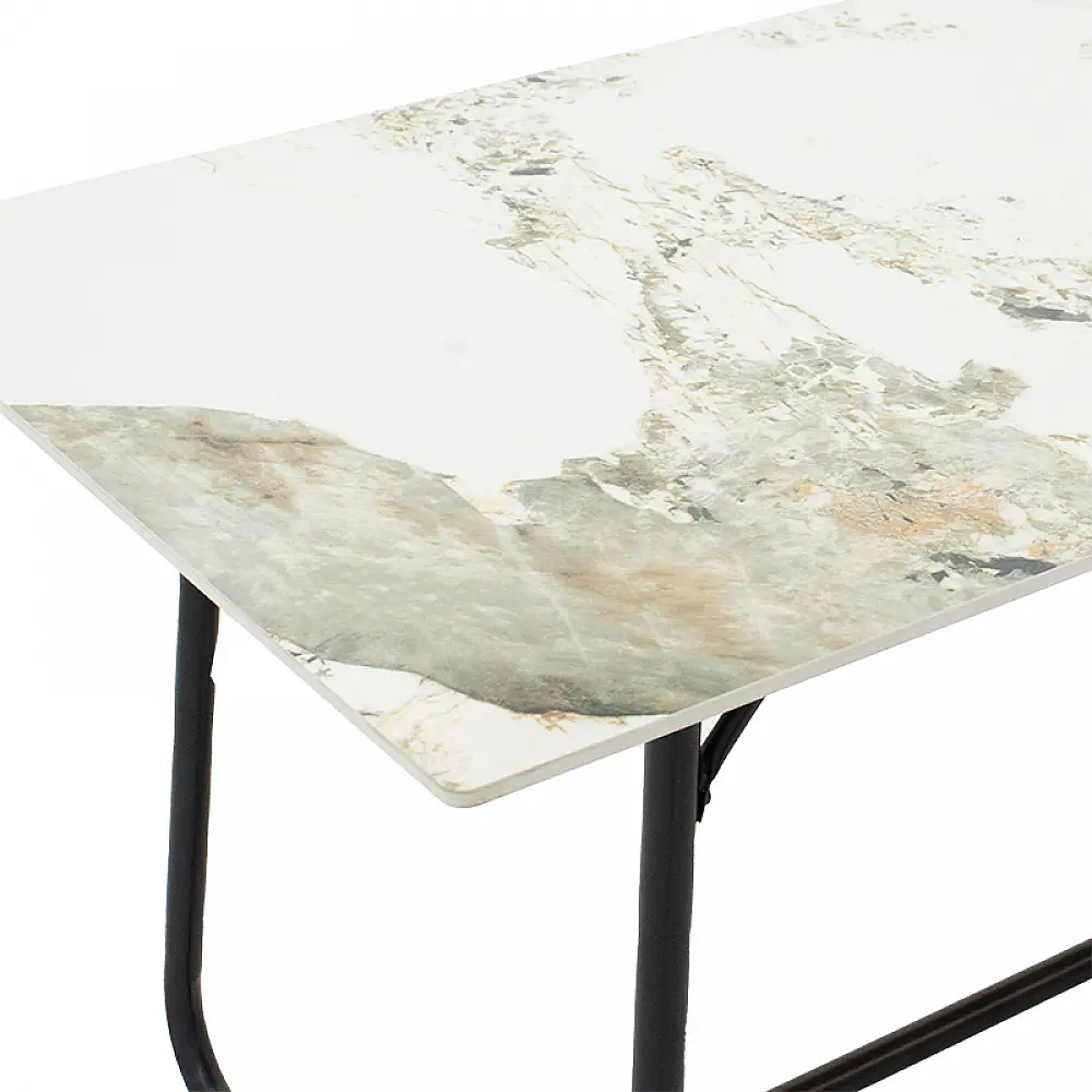 Τραπέζι Revello pakoworld sintered stone λευκό μαρμάρου-μαύρο 150x90x75εκ Τραπέζι Revello pakoworld sintered stone λευκό μαρμάρου-μαύρο 150x90x75εκ