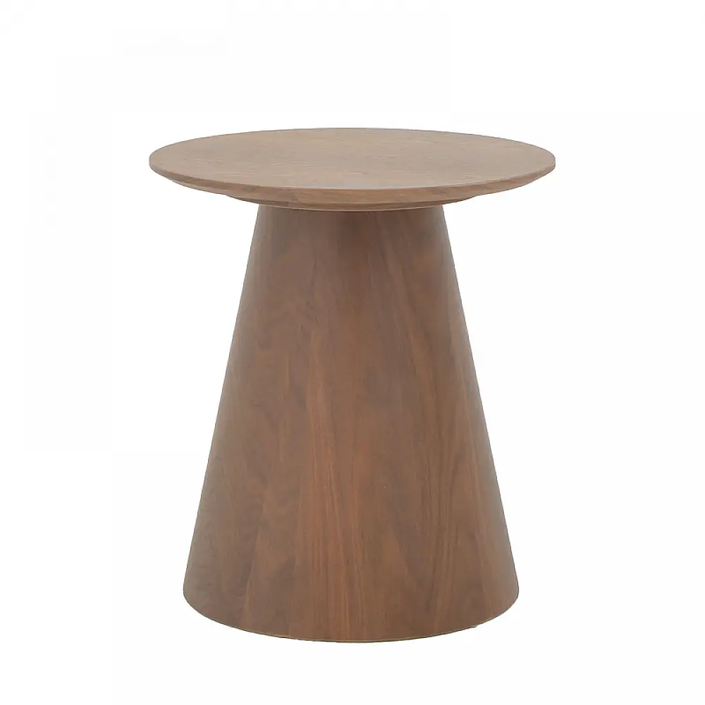 Βοηθητικό τραπέζι Kayano pakoworld καρυδί mdf Φ45x50εκ