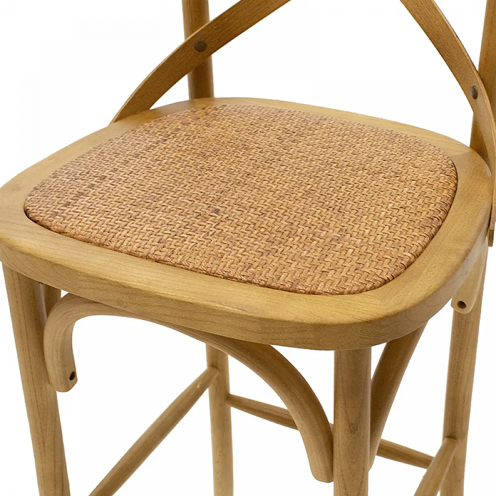 Σκαμπό μπαρ Reid pakoworld ξύλο sonoma-έδρα καφέ rattan Σκαμπό μπαρ Reid pakoworld ξύλο sonoma-έδρα καφέ rattan