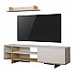 Σύνθετο σαλονιού Saloon pakoworld σε λευκή-oak απόχρωση 160x35.5x44εκ Σύνθετο σαλονιού Saloon pakoworld σε λευκή-oak απόχρωση 160x35.5x44εκ