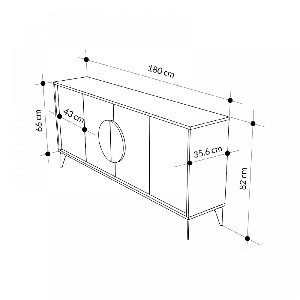 Μπουφές Gora pakoworld σε απόχρωση ανοιχτό καρυδί 180x35.6x82εκ Μπουφές Gora pakoworld σε απόχρωση ανοιχτό καρυδί 180x35.6x82εκ