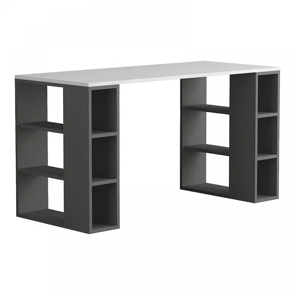 Γραφείο Colmar pakoworld σε λευκή-ανθρακί απόχρωση 140x60x75εκ