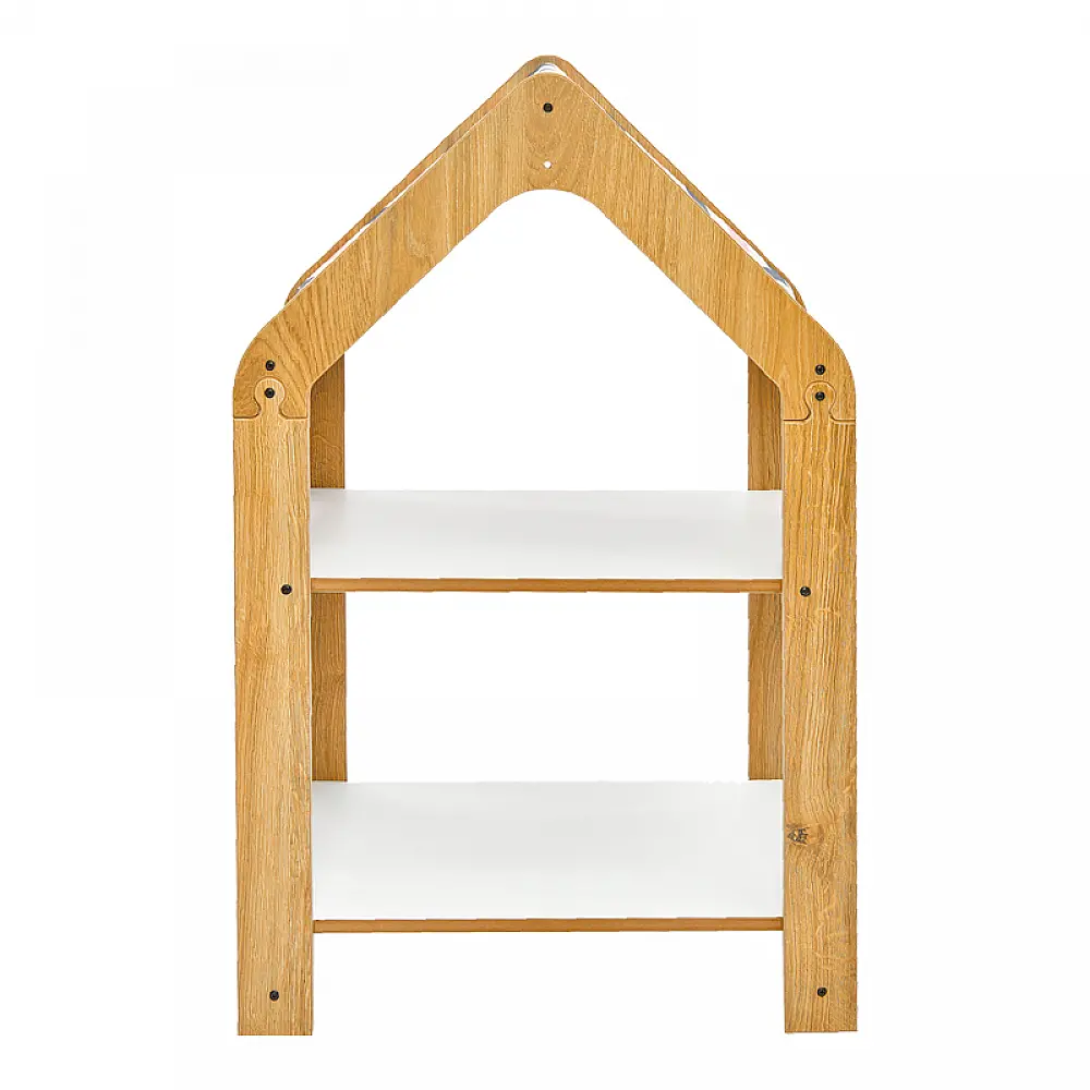 Ραφιέρα Montessori Zoilen pakoworld φυσικό-λευκό-ροζ mdf 50x30x80εκ