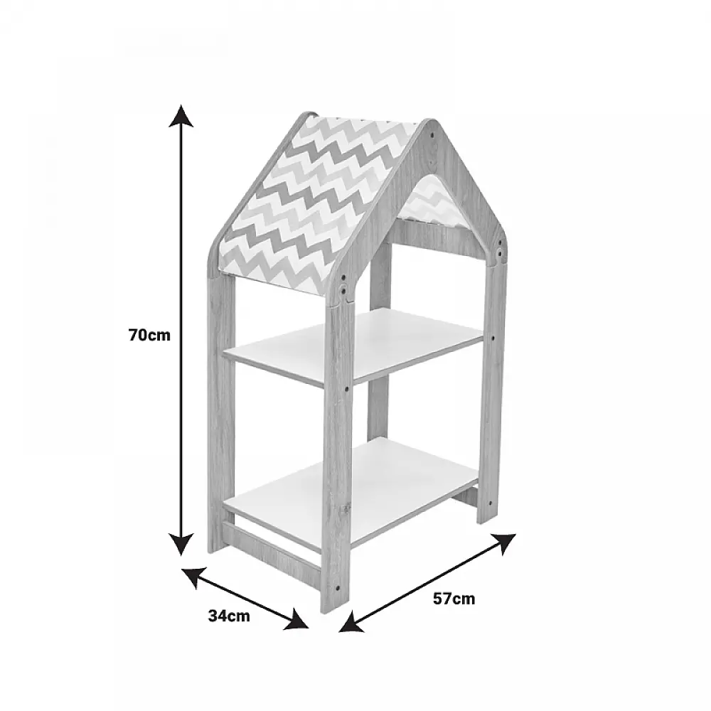Ραφιέρα Montessori Zoilen pakoworld φυσικό-λευκό-μπλε mdf 50x30x80εκ
