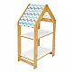 Ραφιέρα Montessori Zoilen pakoworld φυσικό-λευκό-μπλε mdf 50x30x80εκ