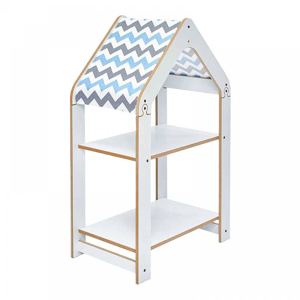 Ραφιέρα Montessori Zoilen pakoworld λευκό-μπλε mdf 50x30x80εκ