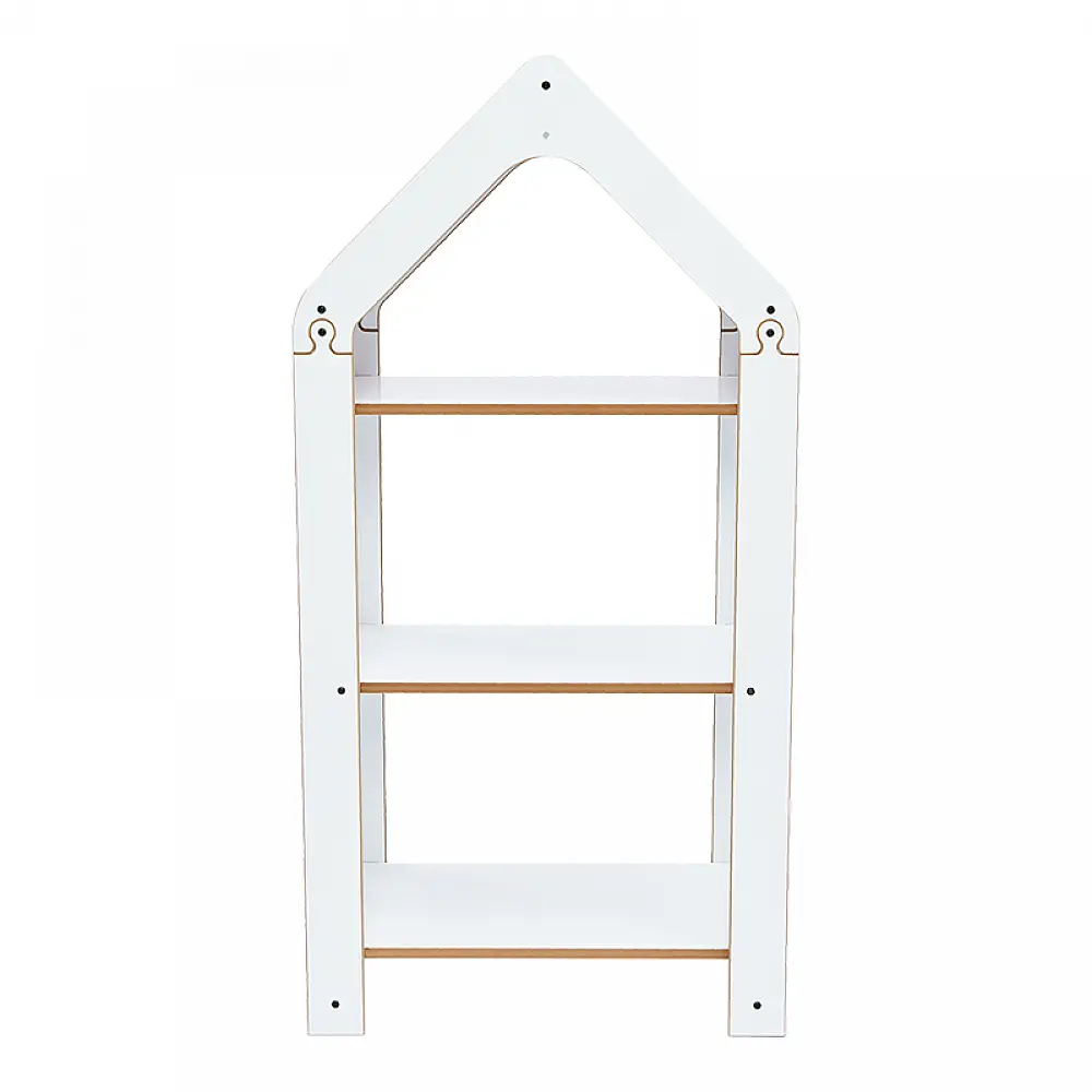 Ραφιέρα Montessori Zoilen I pakoworld λευκό-ροζ mdf 50x30x100εκ
