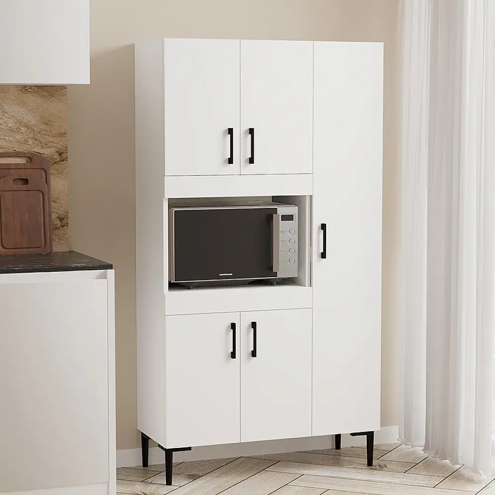 Ντουλάπια κουζίνας Defne pakoworld σε λευκή απόχρωση 89x37.5x160εκ