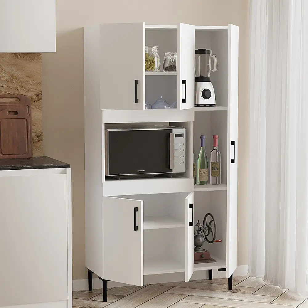 Ντουλάπια κουζίνας Defne pakoworld σε λευκή απόχρωση 89x37.5x160εκ