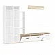 Σύνθετο σαλονιού Leman pakoworld σε λευκή-oak απόχρωση 240x35x154εκ Σύνθετο σαλονιού Leman pakoworld σε λευκή-oak απόχρωση 240x35x154εκ