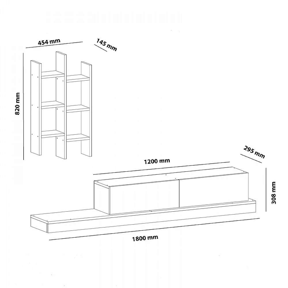 Έπιπλο τηλεόρασης Rumba pakoworld σε λευκή-oak απόχρωση 180x30x31εκ Έπιπλο τηλεόρασης Rumba pakoworld σε λευκή-oak απόχρωση 180x30x31εκ