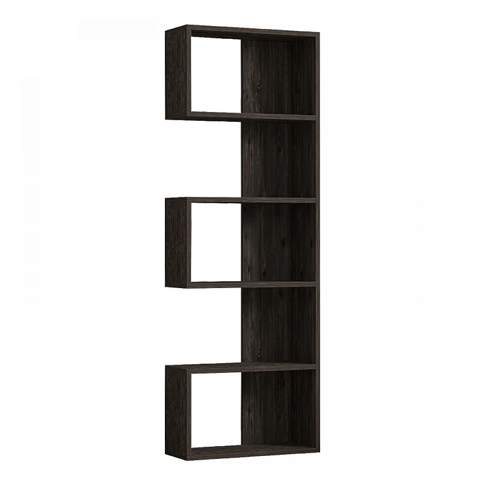 Βιβλιοθήκη Cascade pakoworld σε σκούρο καρυδί απόχρωση 51.8x22x150εκ