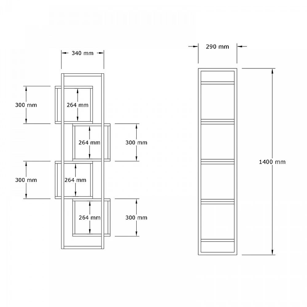 Βιβλιοθήκη Gridur pakoworld σε σκούρο καρυδί απόχρωση 44x29x140εκ Βιβλιοθήκη Gridur pakoworld σε σκούρο καρυδί απόχρωση 44x29x140εκ