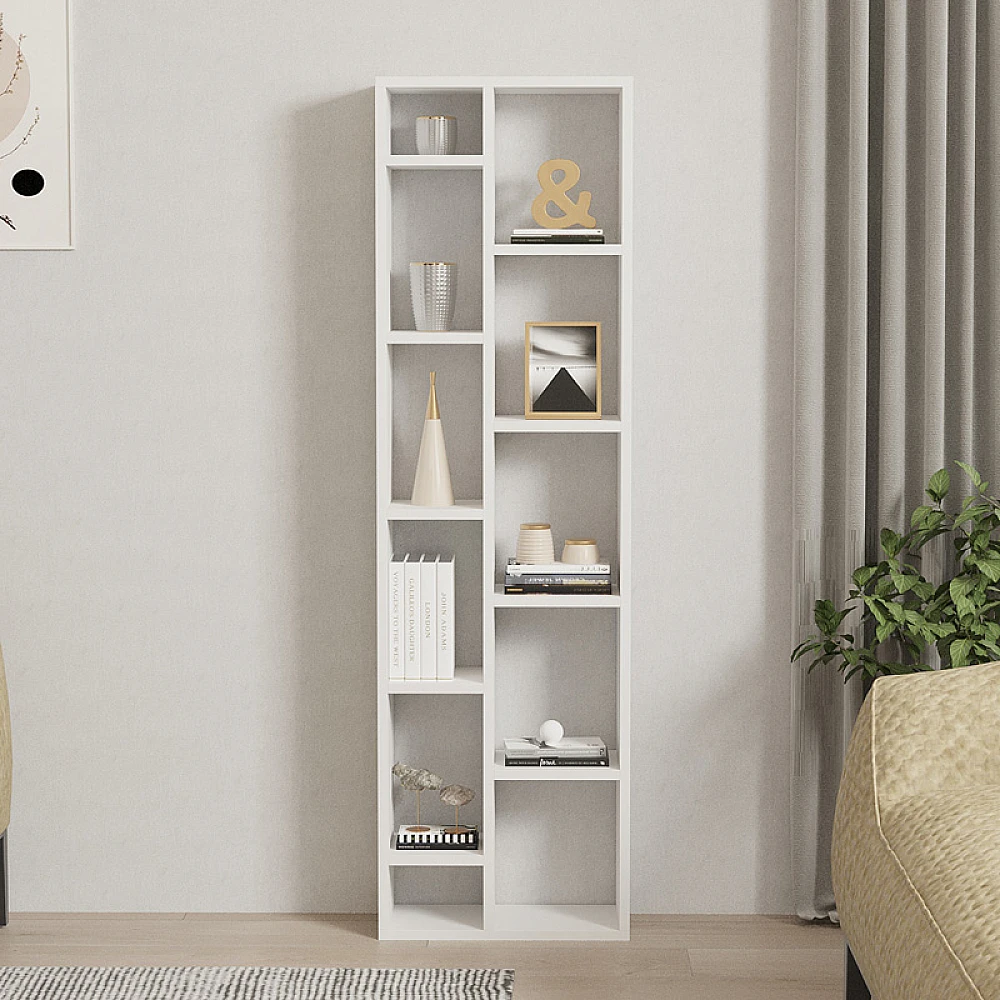 Βιβλιοθήκη Minicu pakoworld σε λευκή απόχρωση 44,4x19,6x150εκ Βιβλιοθήκη Minicu pakoworld σε λευκή απόχρωση 44,4x19,6x150εκ