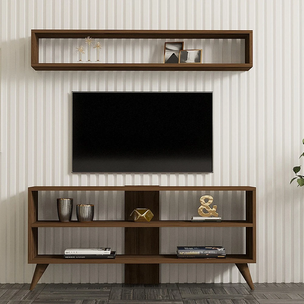 Σύνθετο σαλονιού Prestige pakoworld σε καρυδί απόχρωση 120x29,6x50εκ Σύνθετο σαλονιού Prestige pakoworld σε καρυδί απόχρωση 120x29,6x50εκ