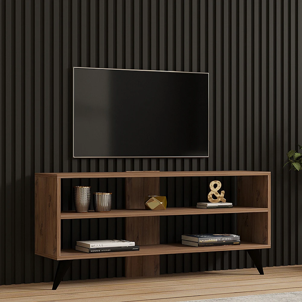 Έπιπλο τηλεόρασης Prestige pakoworld σε sonoma απόχρωση 120x29,6x50εκ