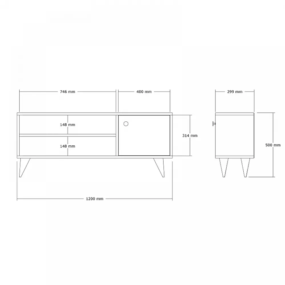 Έπιπλο τηλεόρασης Wison pakoworld σε sonoma απόχρωση 120x29x50εκ