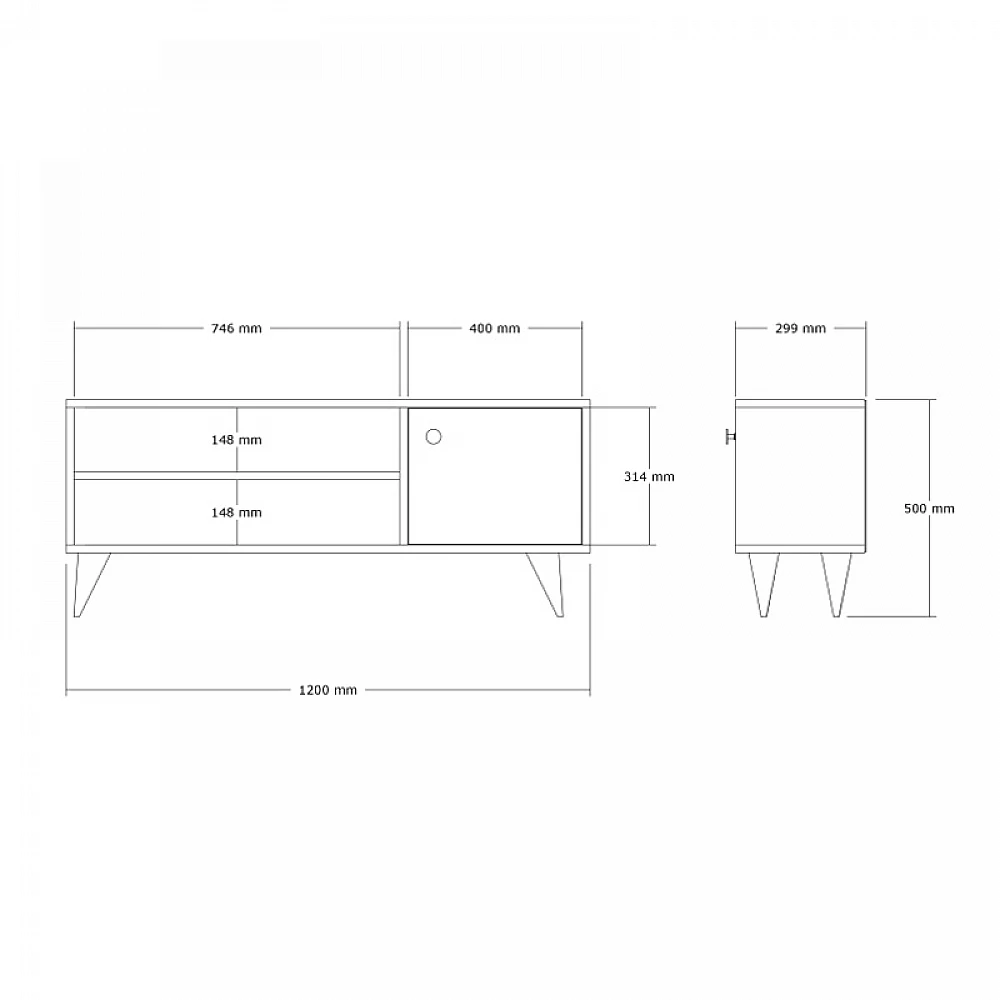 Έπιπλο τηλεόρασης Wison pakoworld σε oak απόχρωση 120x29x50εκ