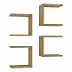 Ραφιέρα τοίχου Perari pakoworld 4τεμ.σε oak  απόχρωση 30x19.6x30εκ