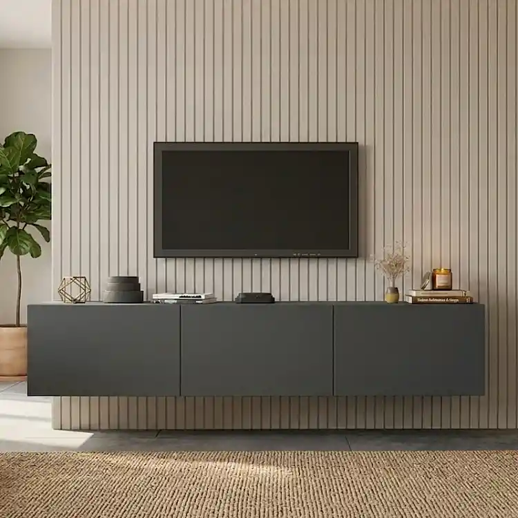 Έπιπλο τηλεόρασης επιτοίχιο Felita pakoworld ανθρακί 150x31,4x30εκ