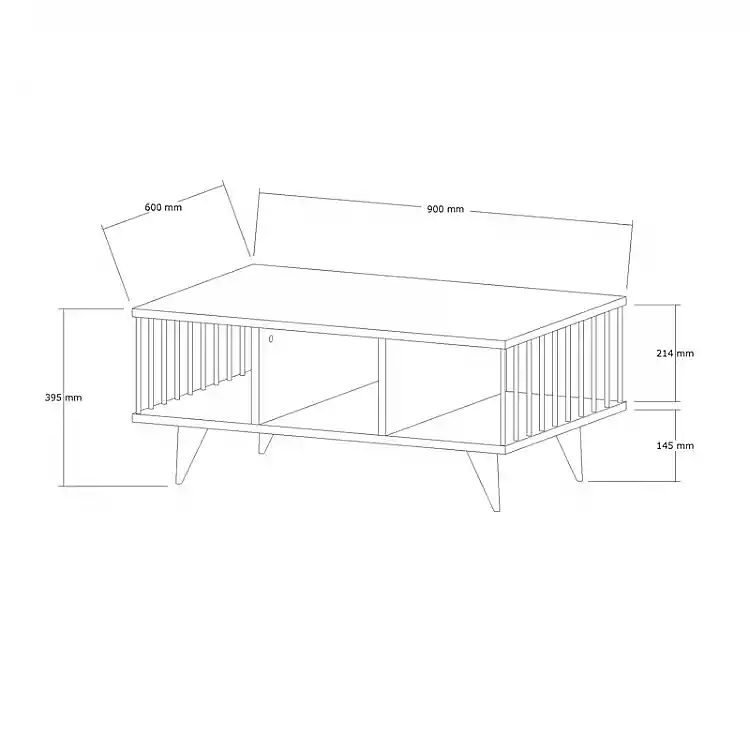 Τραπέζι σαλονιού Pena pakoworld sonoma με μαύρο 90x60x39,5εκ