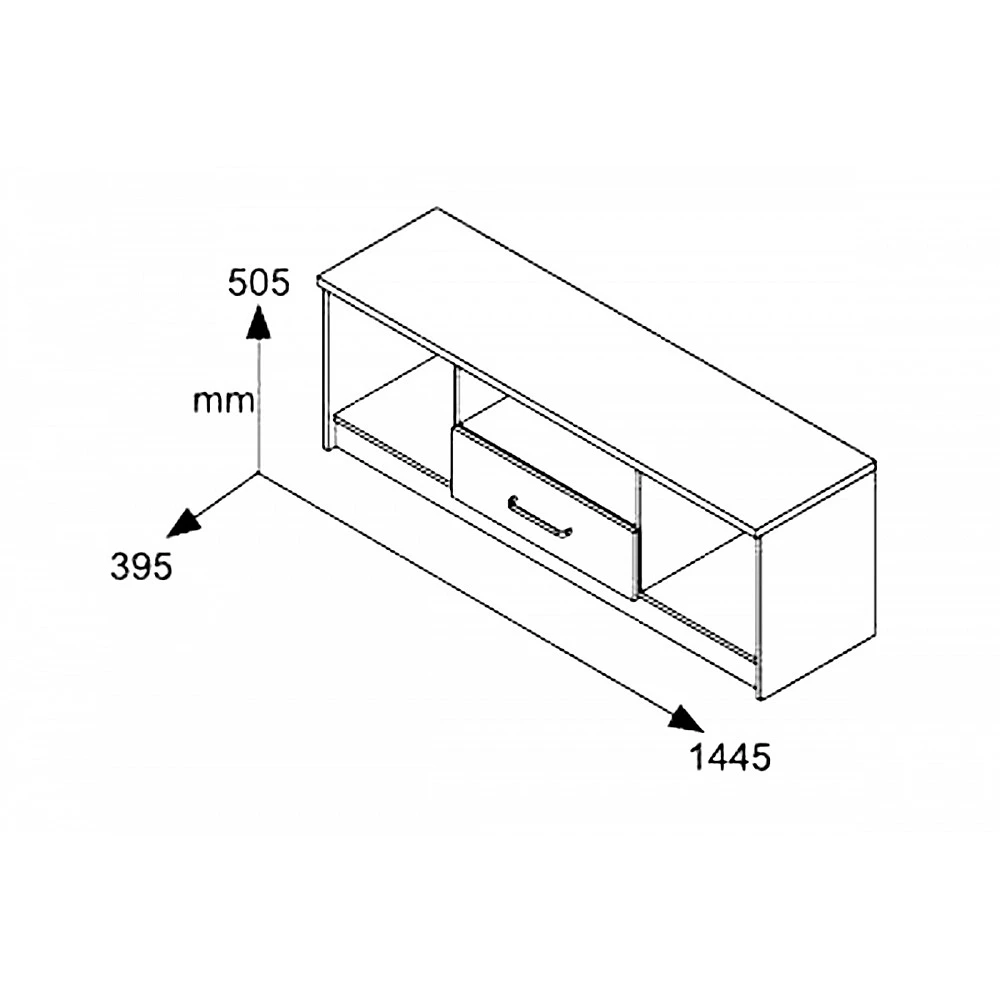 Έπιπλο τηλεόρασης OLYMPUS pakoworld χρώμα wenge 144x39x50,5εκ